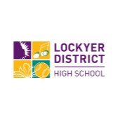 Lockyer District High School logo with purple and yellow icons and text.
