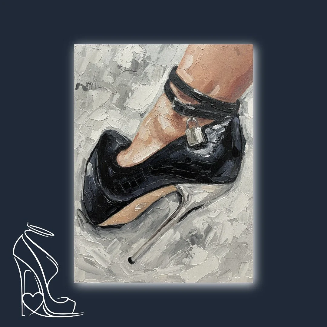 Chained Desire: An Impasto Study of Gloss and Restraint