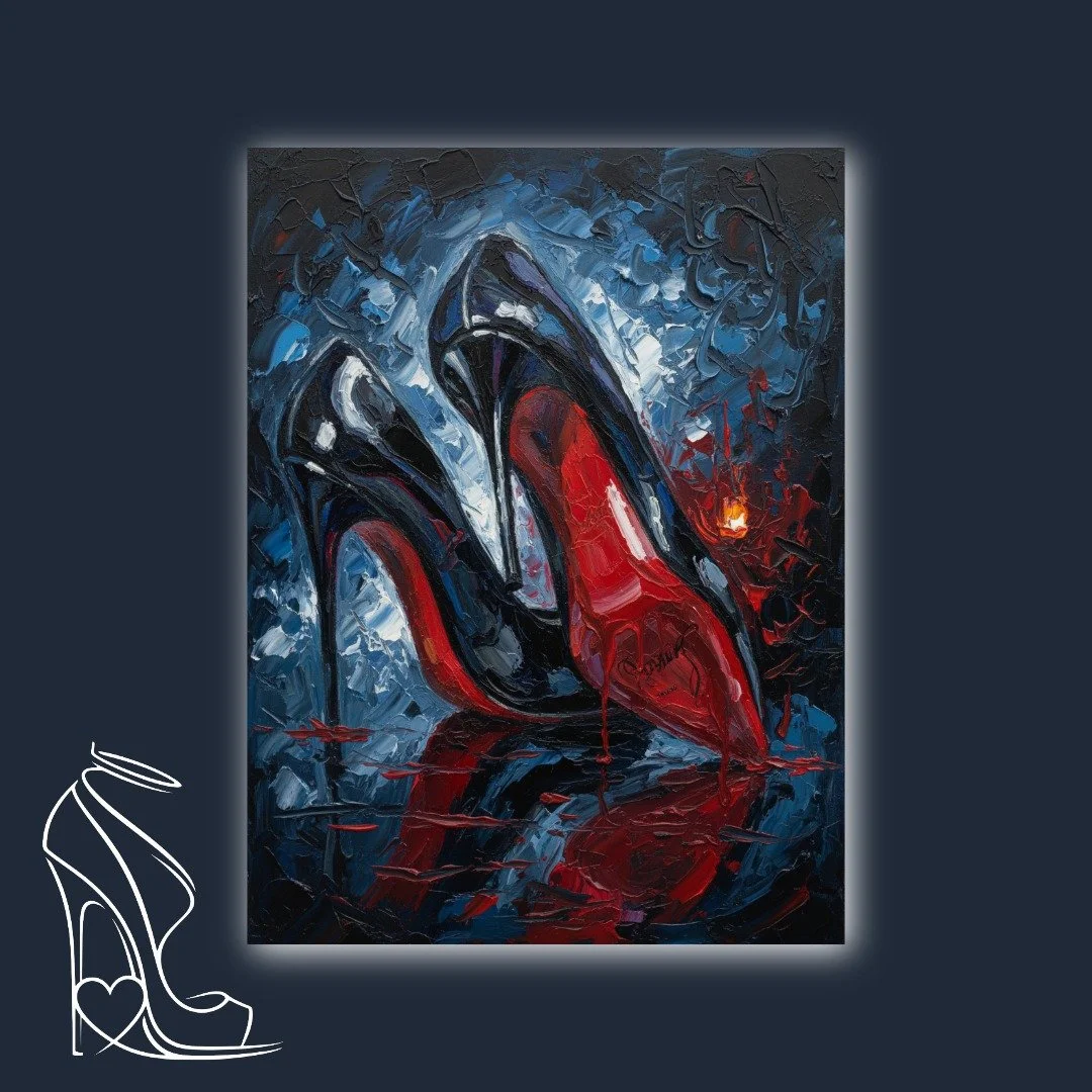 Midnight Heels and Crimson Reflections