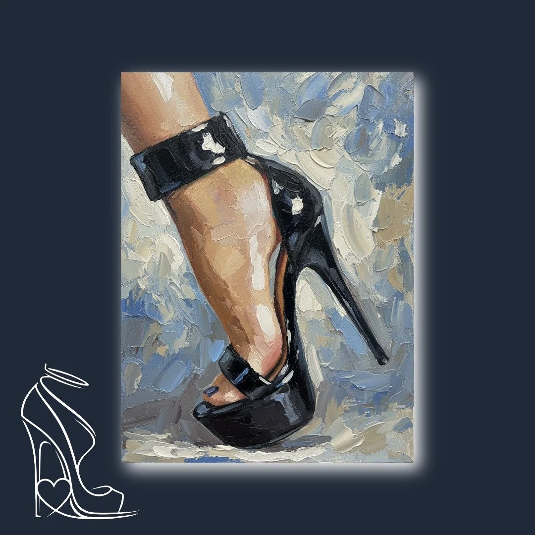 Stiletto Study: Black Patent and Impasto Allure