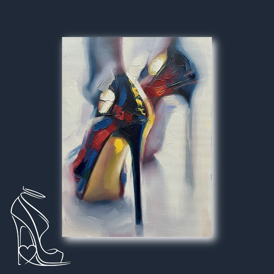 Chromatic Strut: An Impasto Stiletto