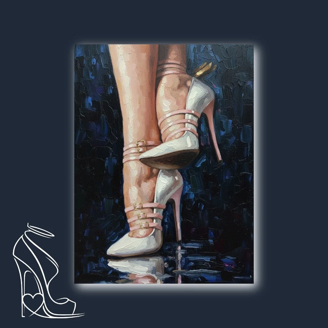 impasto-oil-painting-legs-high-heels-pink-straps-glamour-reflection.jpeg