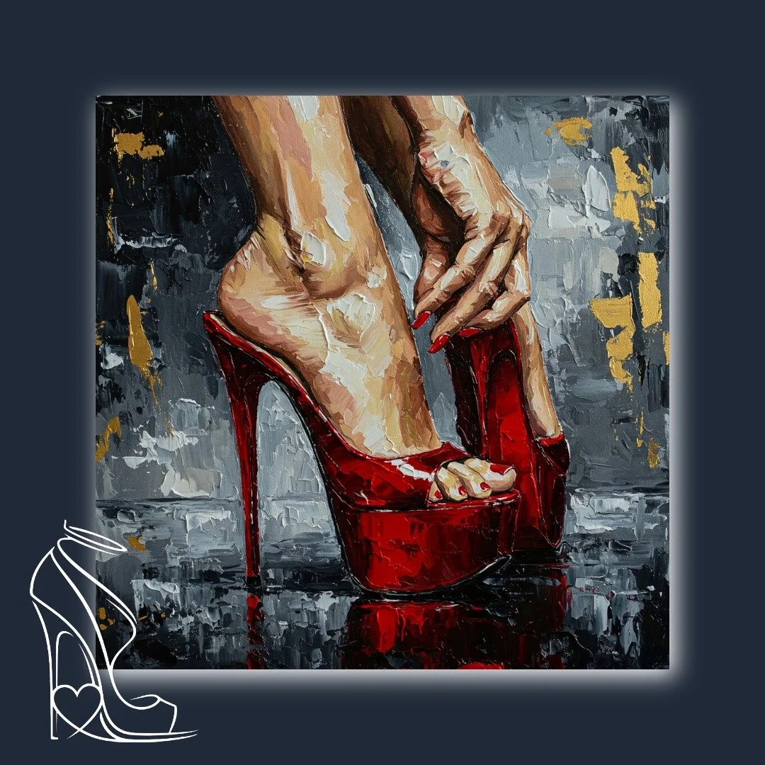 Crimson Steps: The Gilded Drama of Red High Heels