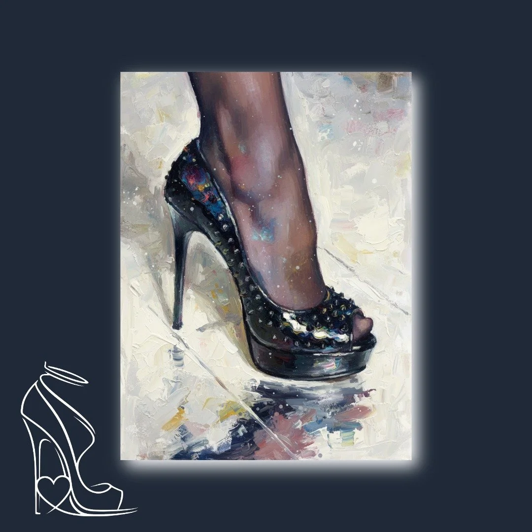 Arch of Desire: Studded Stiletto in Impasto