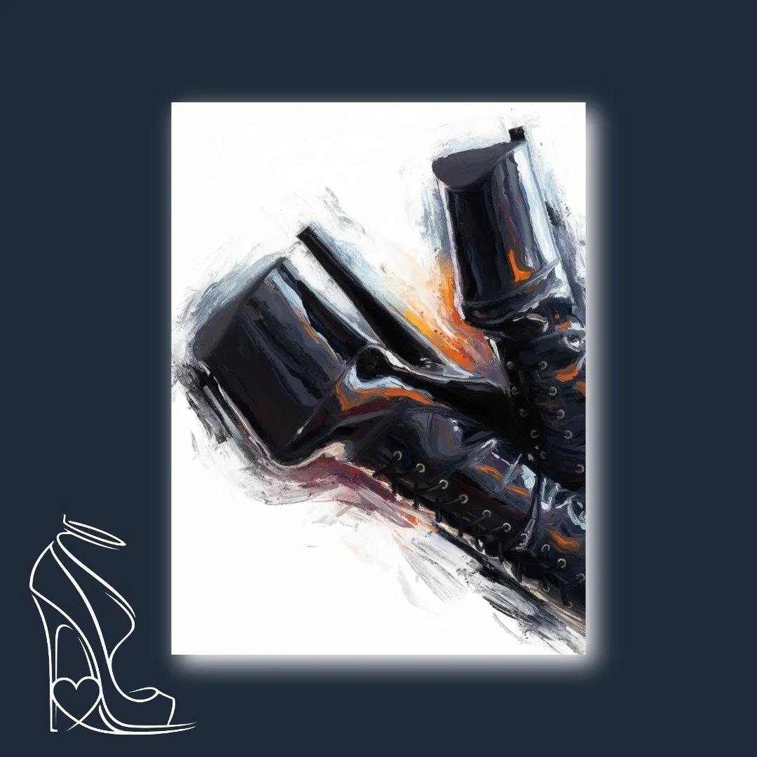 Platform Fetish: Impasto Reflections of Patent Leather Power