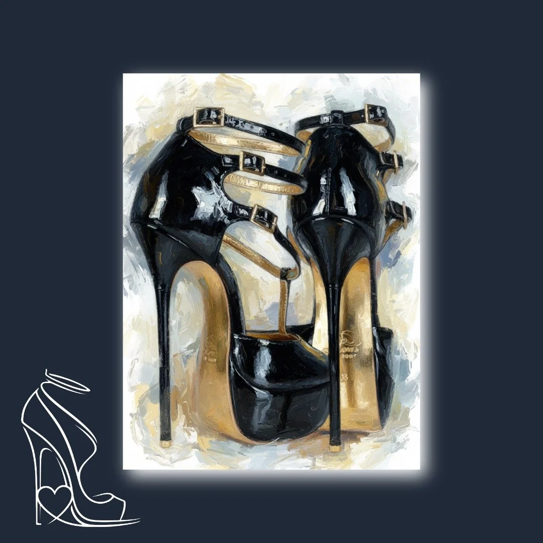black-patent-leather-stiletto-painting-gold-accents-high-fashion-art.jpeg