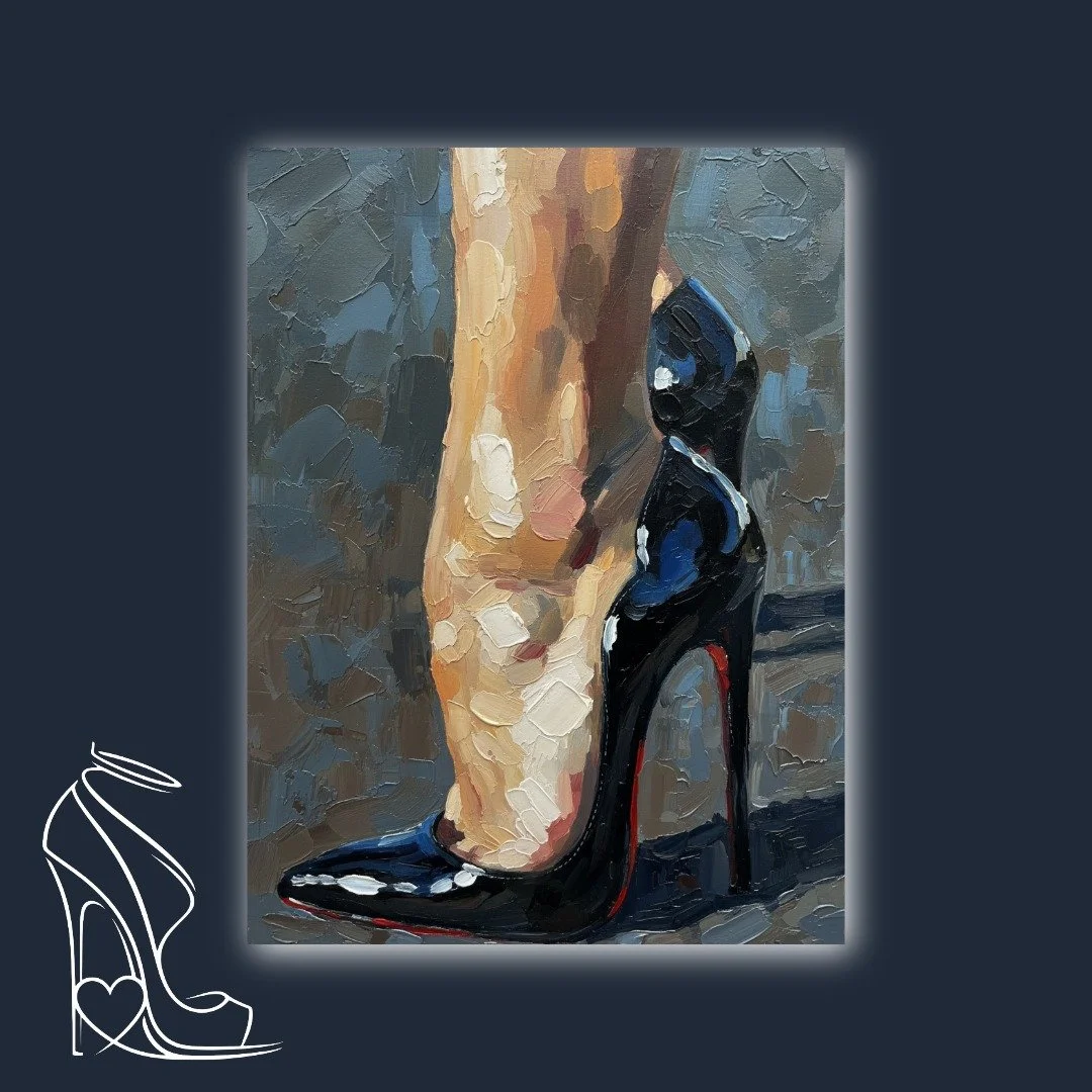 Elevated Grace: An Impasto Study of Stiletto and Skin