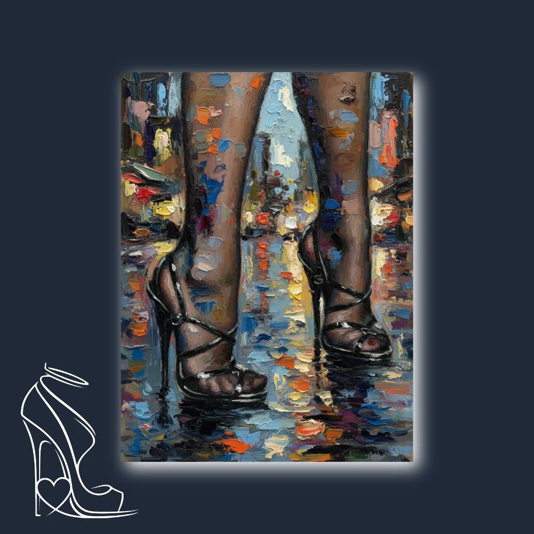 impasto-oil-painting-strappy-high-heels-dominant-pose-city-nights-reflection.jpeg