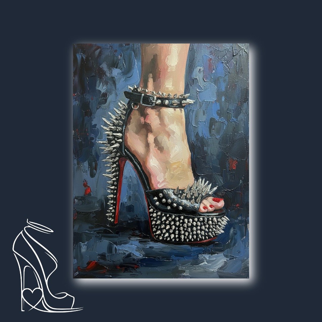 spiked-stiletto-painting-impasto-art-high-heel-punk-glamour-red-sole.jpeg