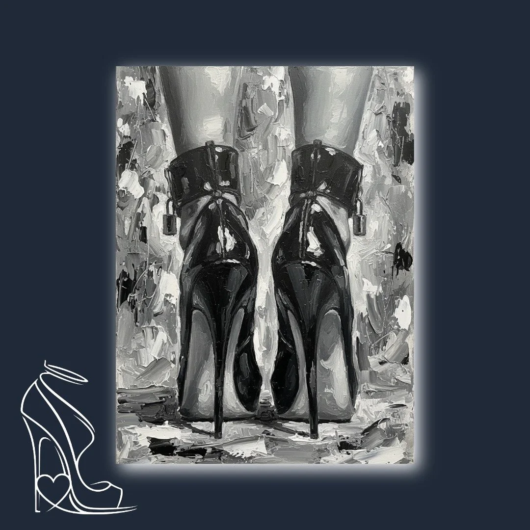 monochromatic-impasto-painting-patent-leather-locked-stiletto-heels-art.jpeg
