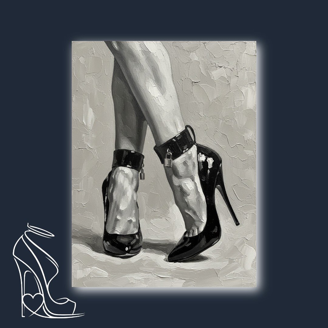 monochrome-impasto-painting-stiletto-heels-locked-ankle-cuffs-fetish-art.jpeg
