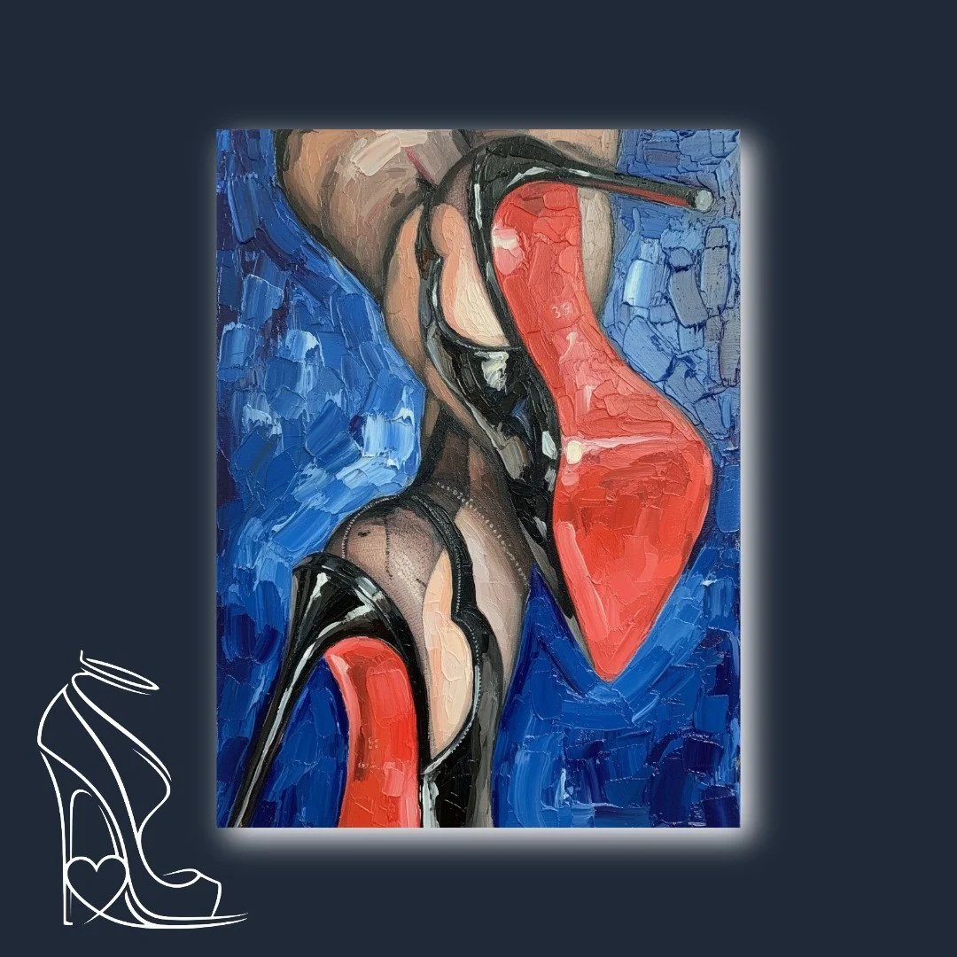 Crimson Underside on Royal Blue: An Impasto Study