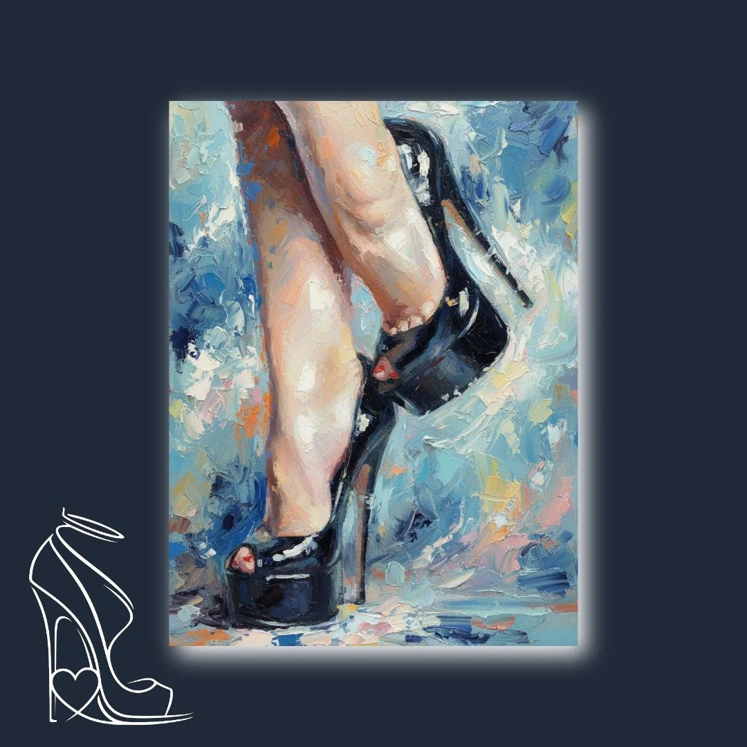 Patent Leather and Blue Hues: A Study in Movement