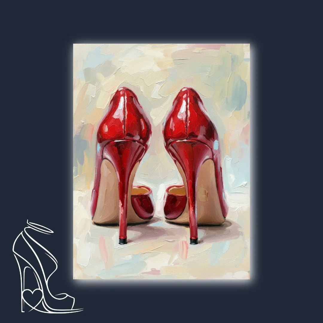 Red Soles and Pastel Dreams: An Impasto Study of Glamour