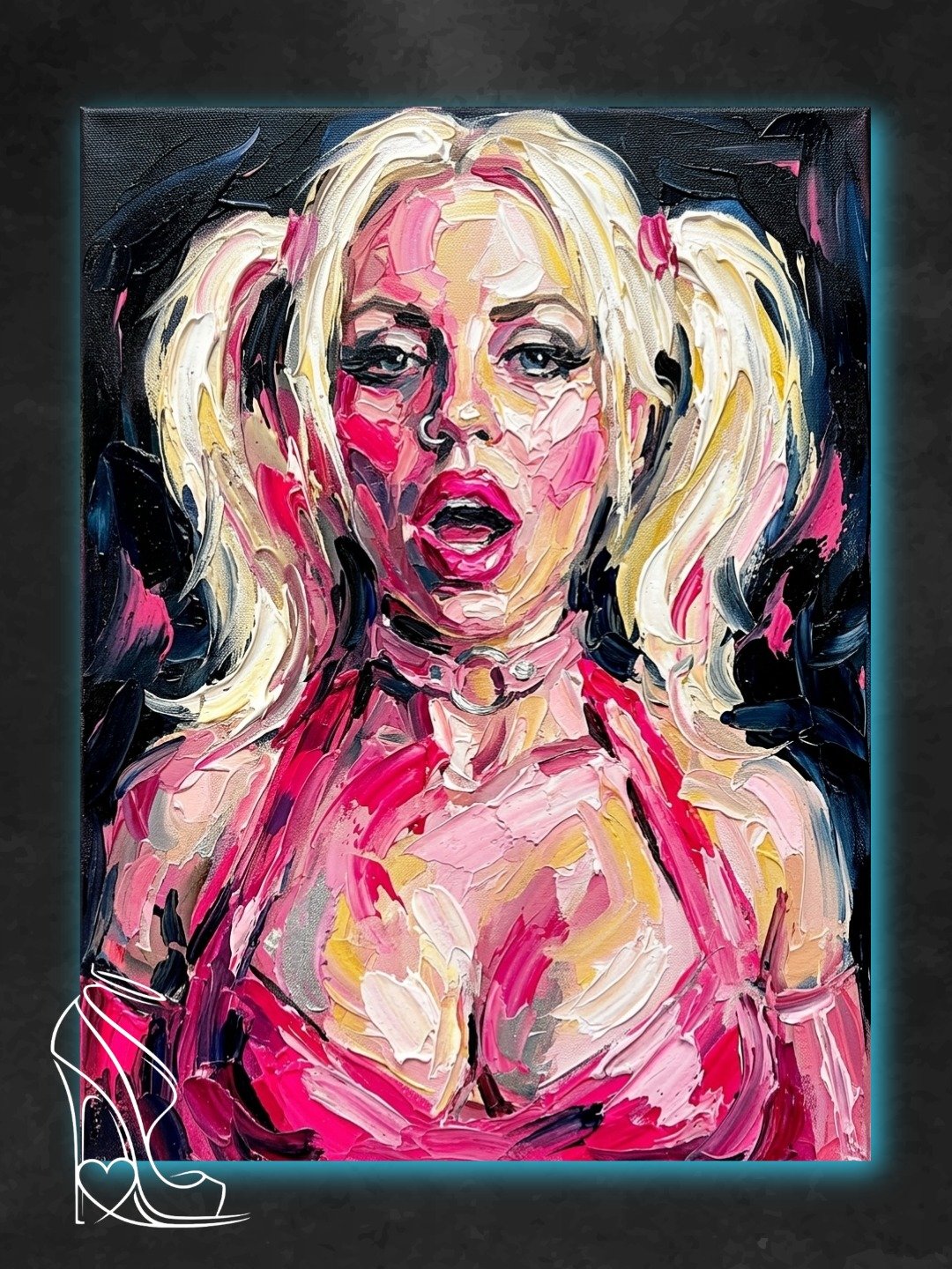 Taylor Blue - Rubber Doll in Polished Pink Impasto Canvas
