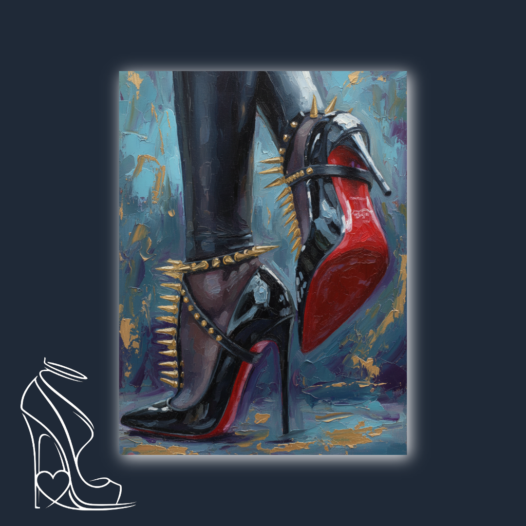Spiked Stilettos Painting Red Sole Heels Oil Art High Heel Fetish Spiked Stilettos Painting Red Sole Heels Oil Art High Heel Fetish