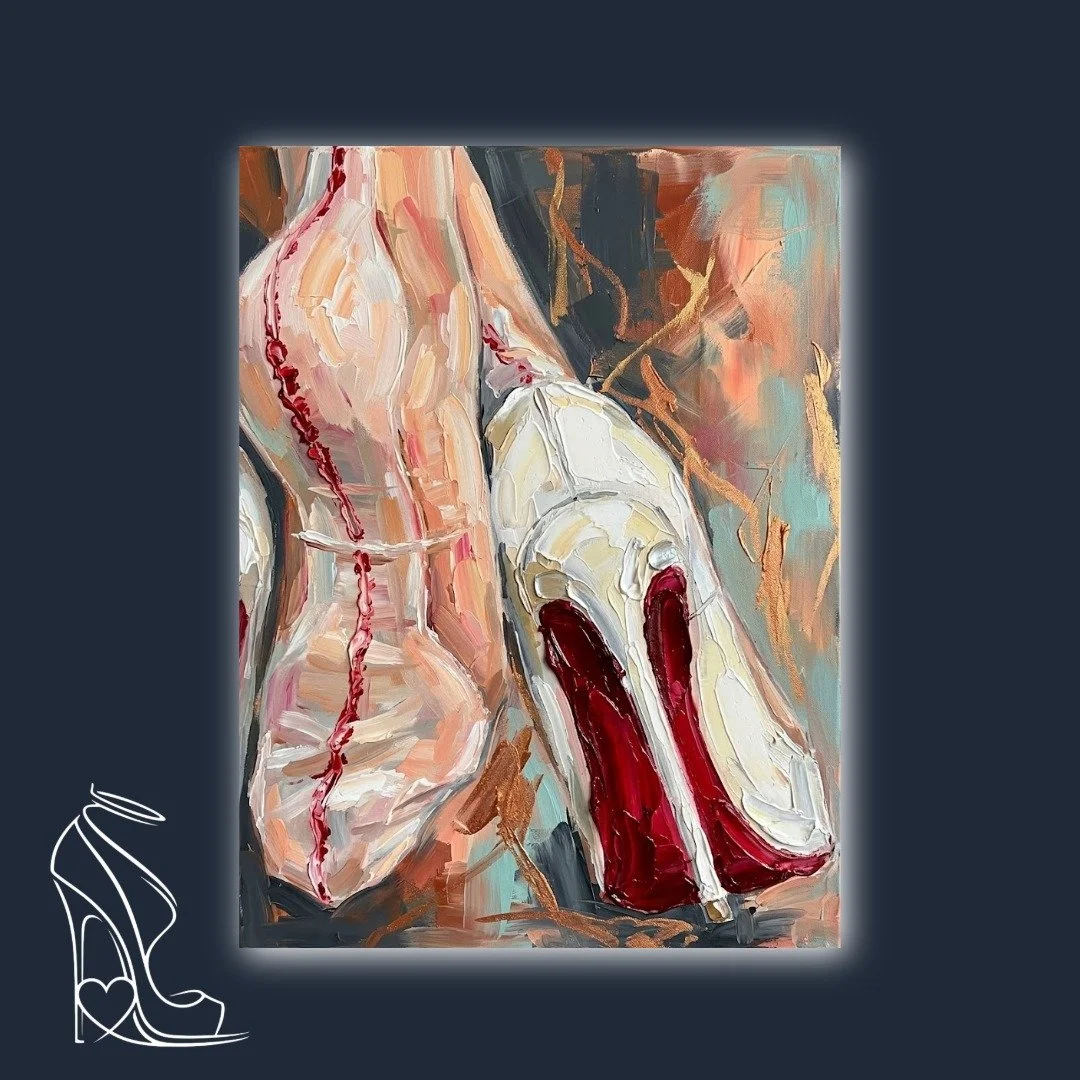 A visceral masterwork in digital impasto, celebrating the crushing elegance and architectural power of the stiletto arch.