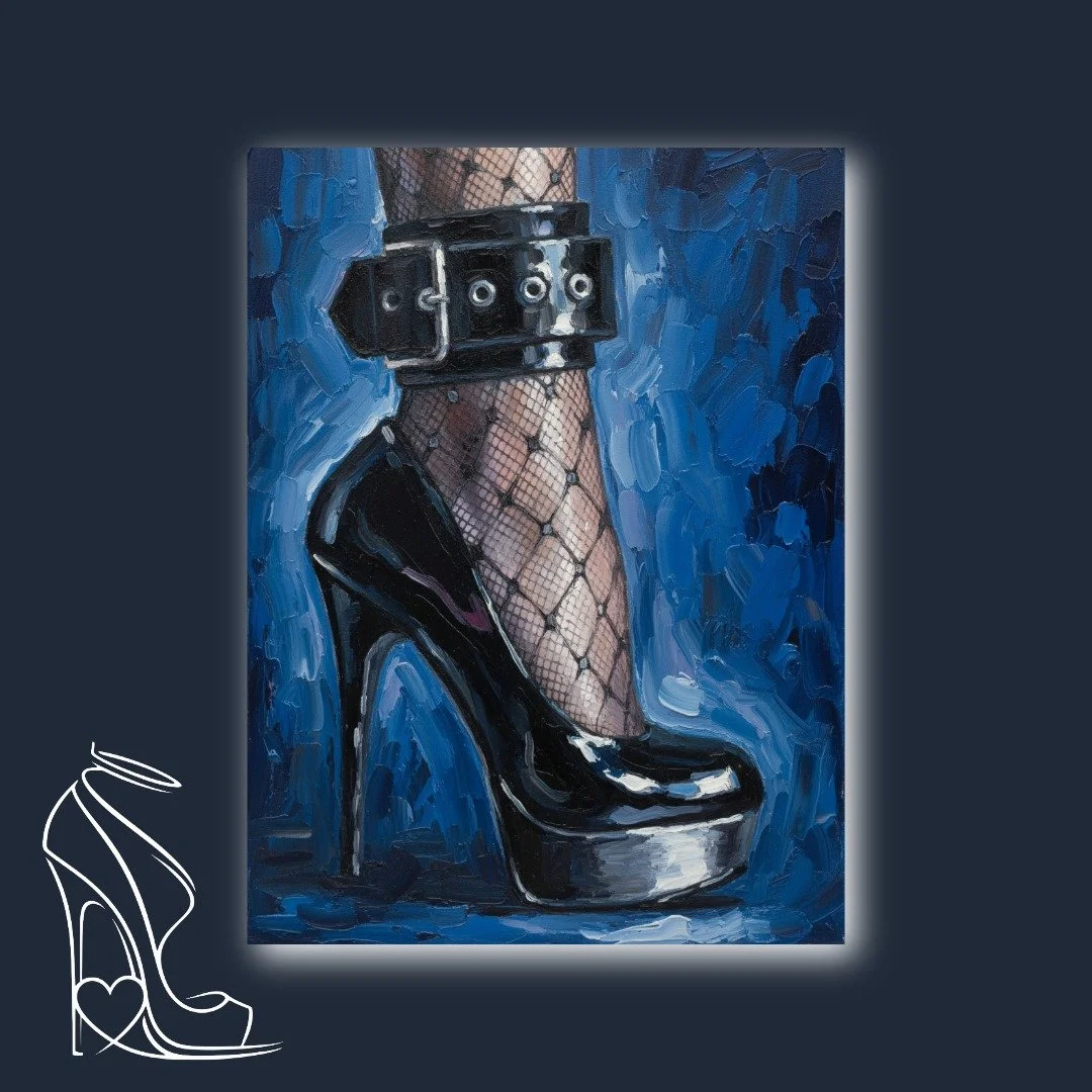 stiletto-fishnet-cuff-oil-painting-blue-impasto-sensual-art.jpeg