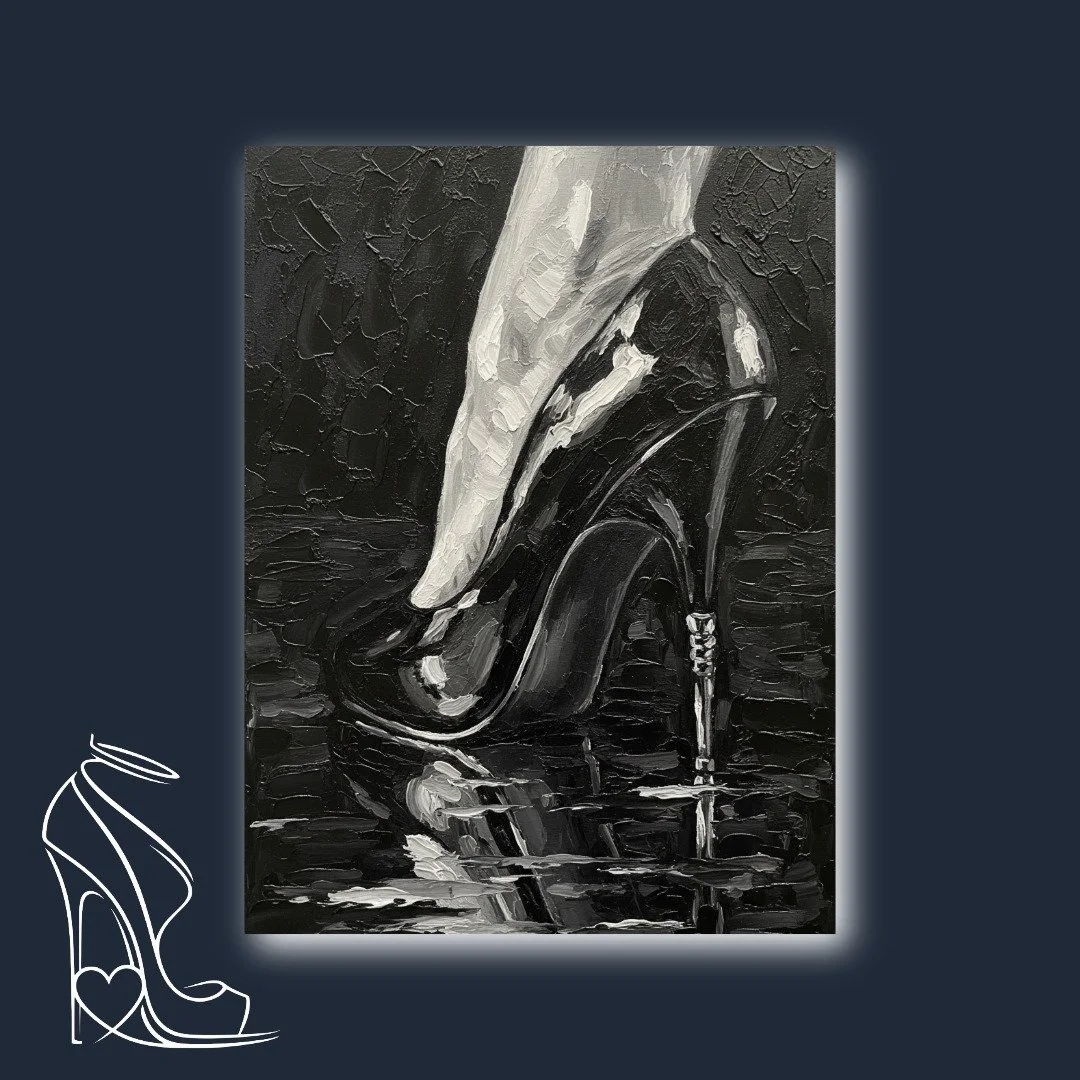 Stiletto and Shadow: An Impasto Study in Monochromatics
