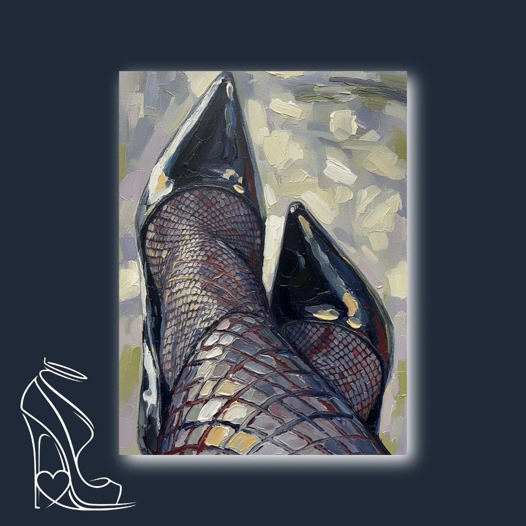 Patent Leather and Diamond Mesh