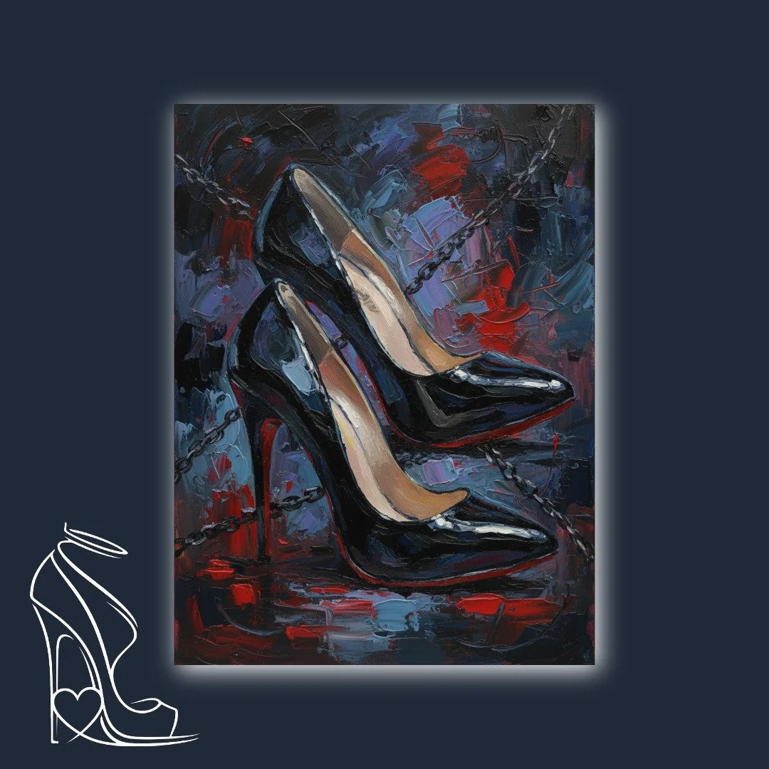 Dark Desire: Stiletto Chains and Red Soles