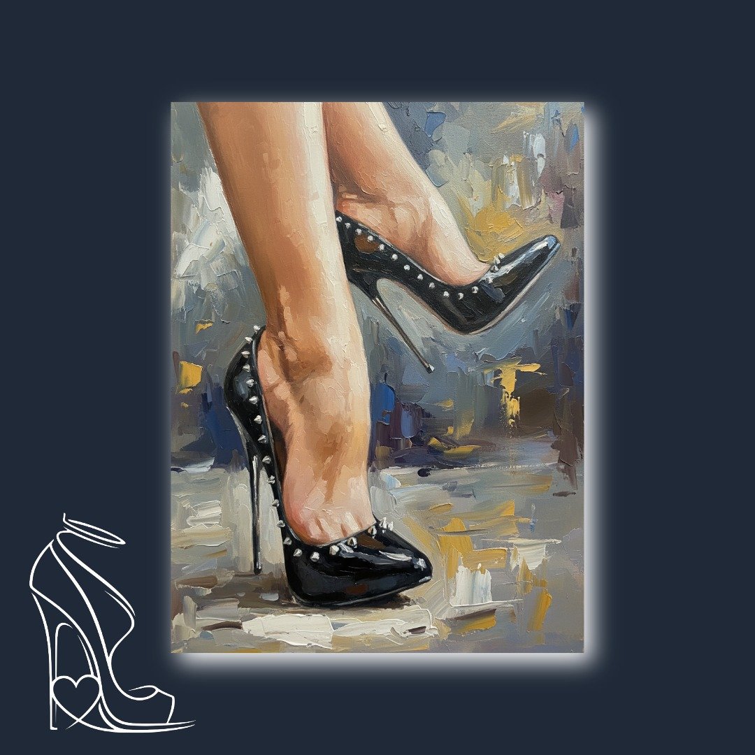 studded-black-stiletto-heels-oil-painting-impasto-foot-arch.jpeg