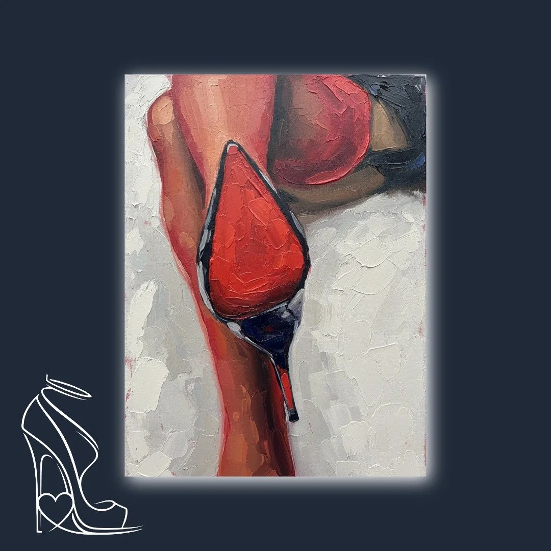 Crimson Curve: An Impasto Stiletto Study