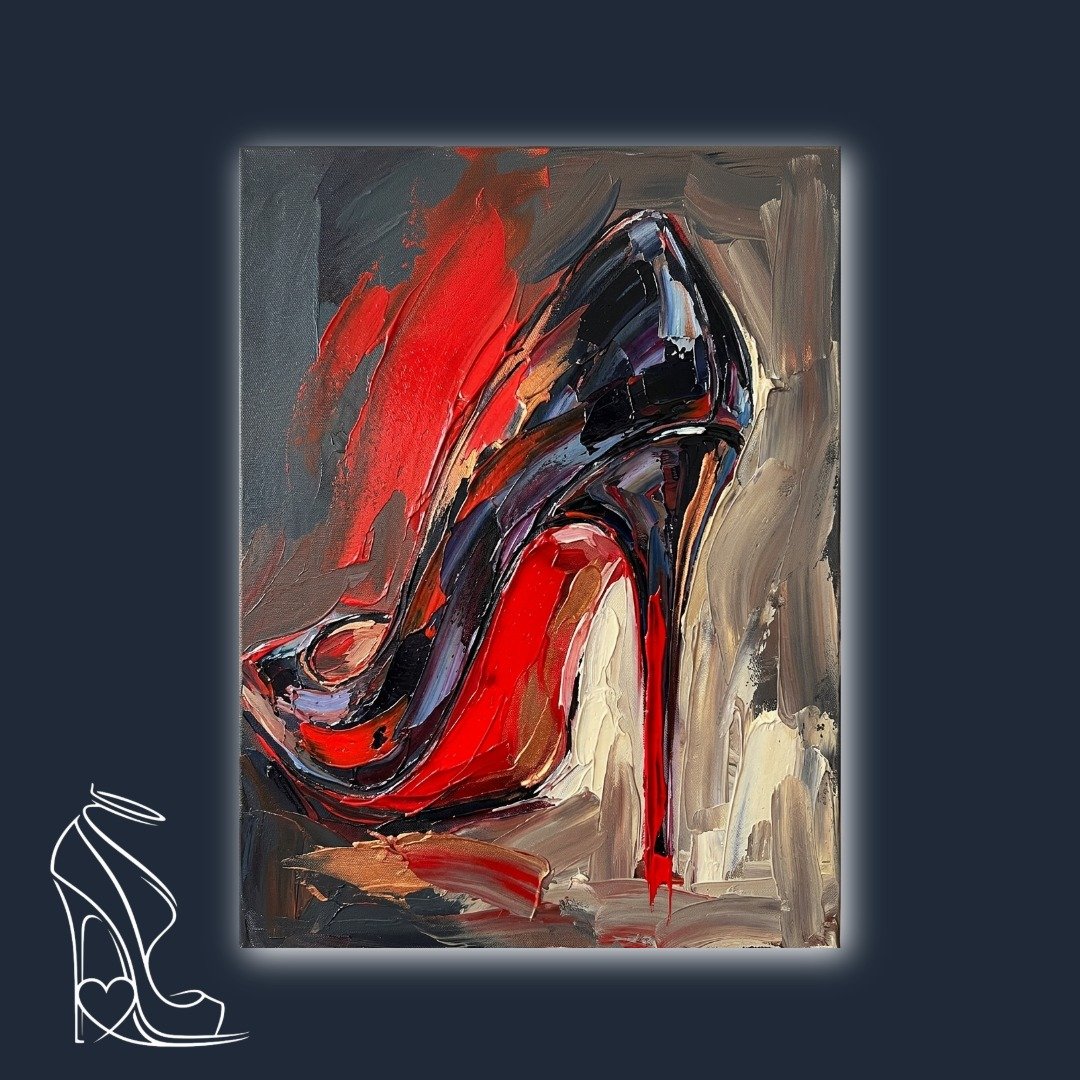 A visceral, 1-of-1 exploration of the stiletto’s architectural power, rendered in heavy, three-dimensional digital impasto.