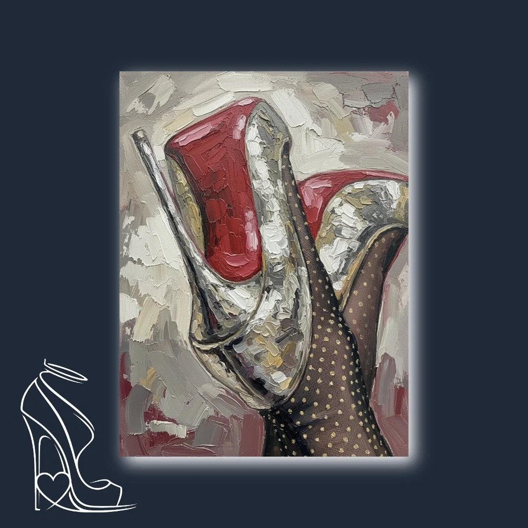 Chromatic Desire: An Impasto Study of Heels and Hosiery