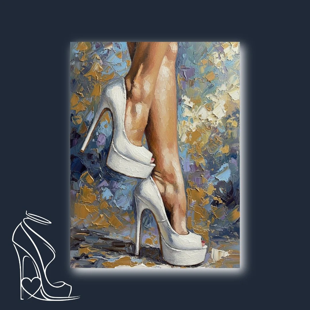 White Stilettos on a Gilded Canvas