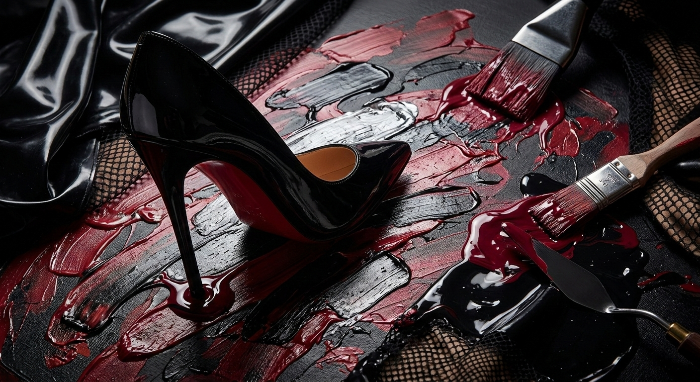 Explore Mark Lee's stiletto fetish art. This piece, the hero for my commissions page, merges raw passion and artistic creation, inviting you to commission your unique heel fantasy.