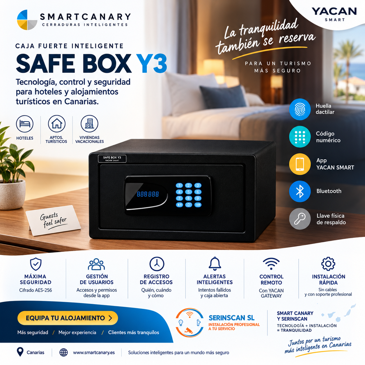 SAFE BOX Y3: seguridad inteligente para hoteles y alojamientos turísticos