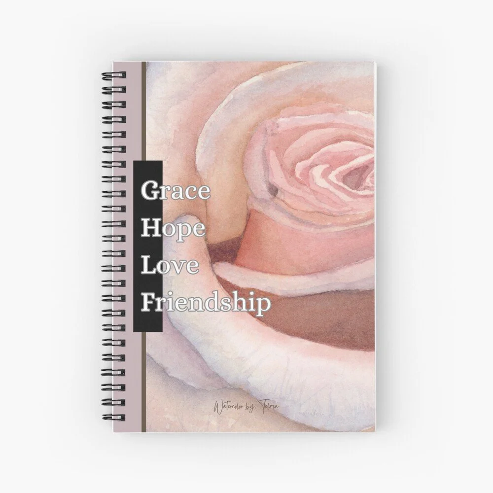 Pink Rose Spiral Notebook
