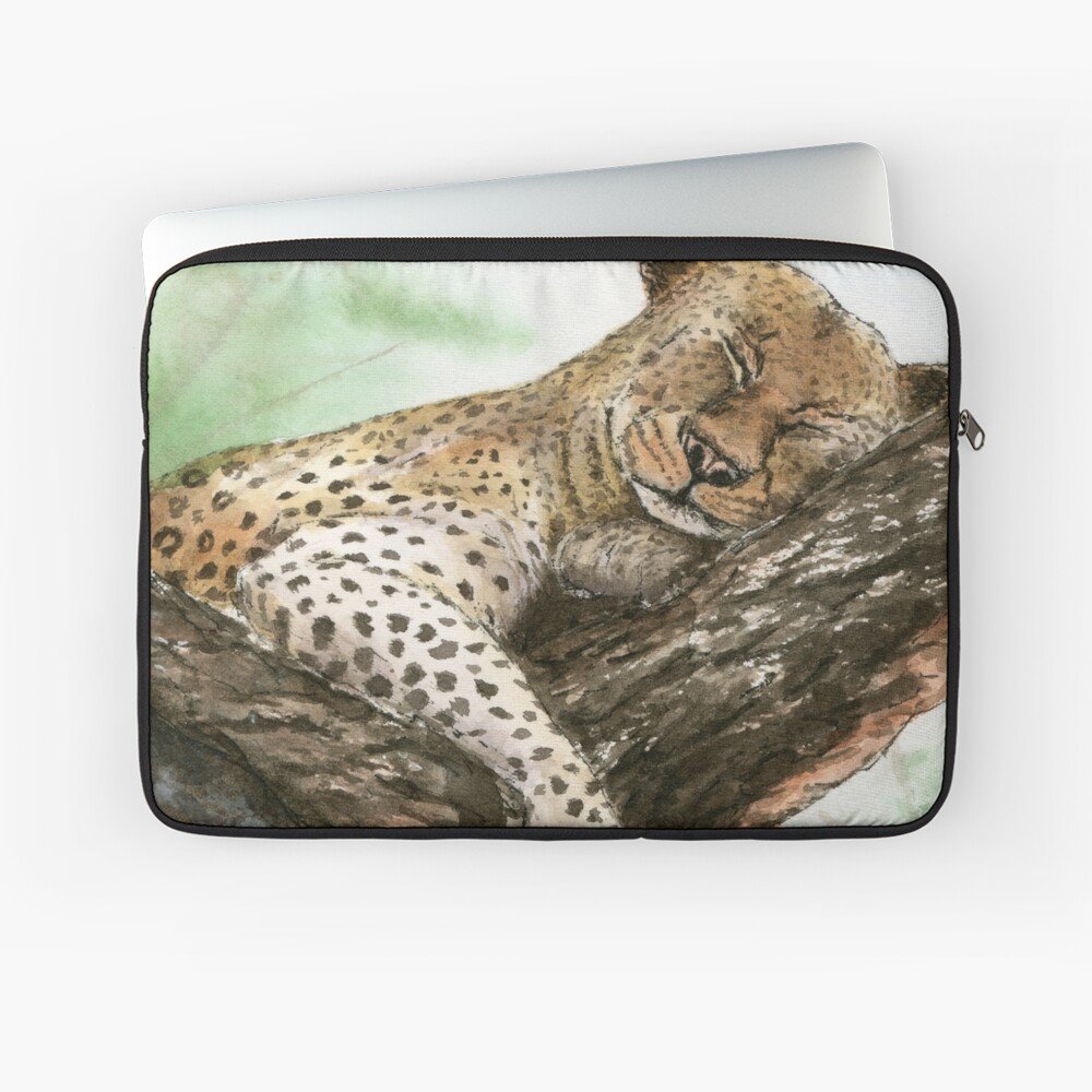 Sleeping Leopard on Tree Laptop Sleeve