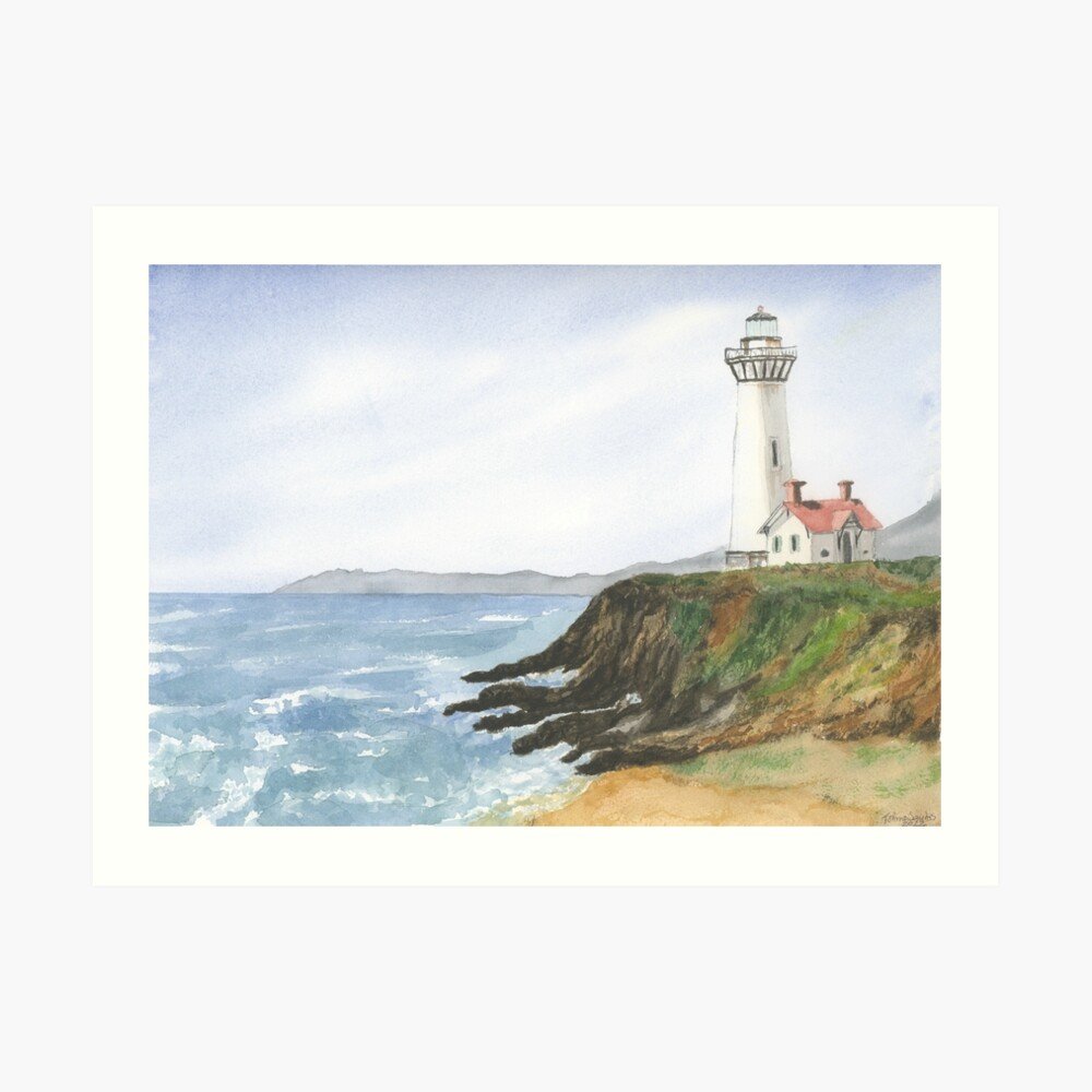 Lighthouse in a Cliff Art Print