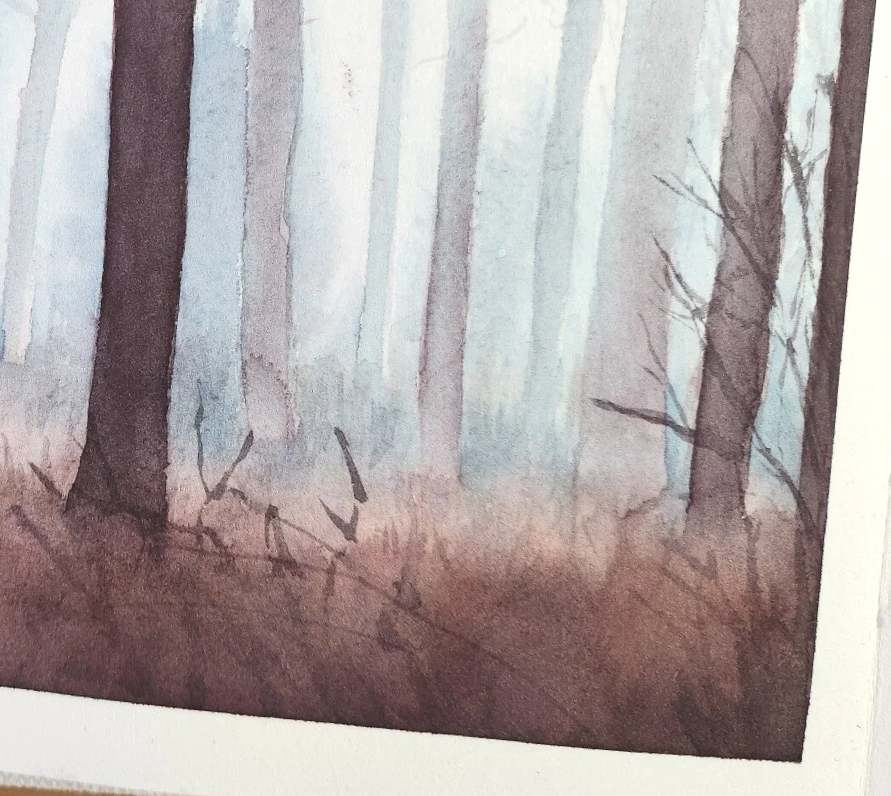 Misty Forest painting detail