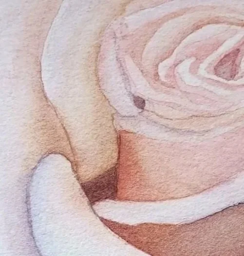 Pink Rose painting detail
