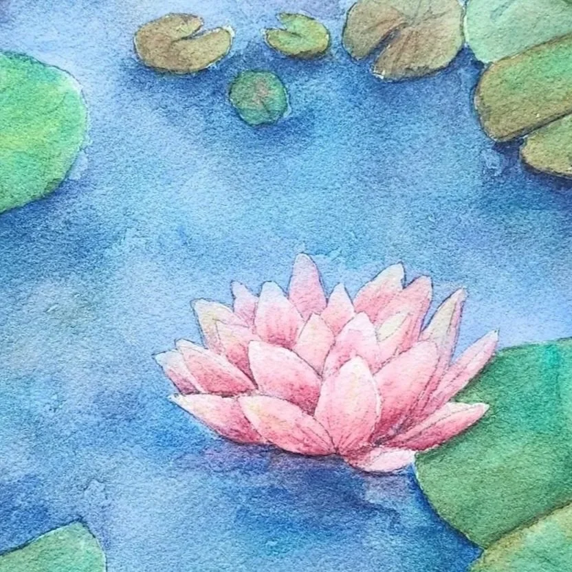 Lotus Flower painting detail