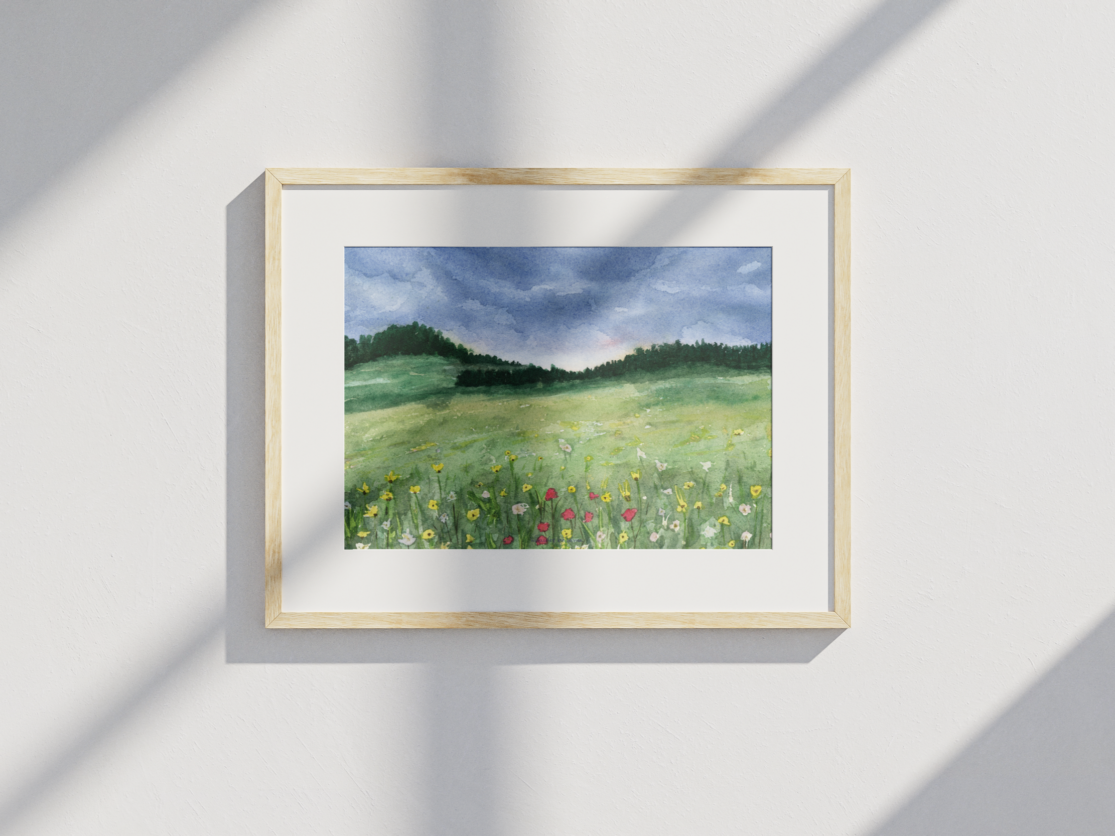 Flower Field painting in frame