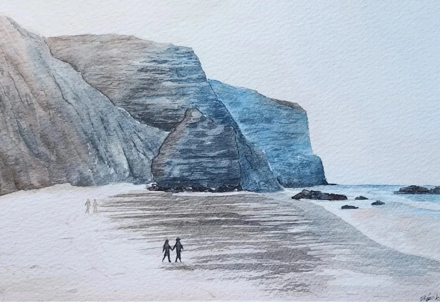 Guincho Beach Watercolor