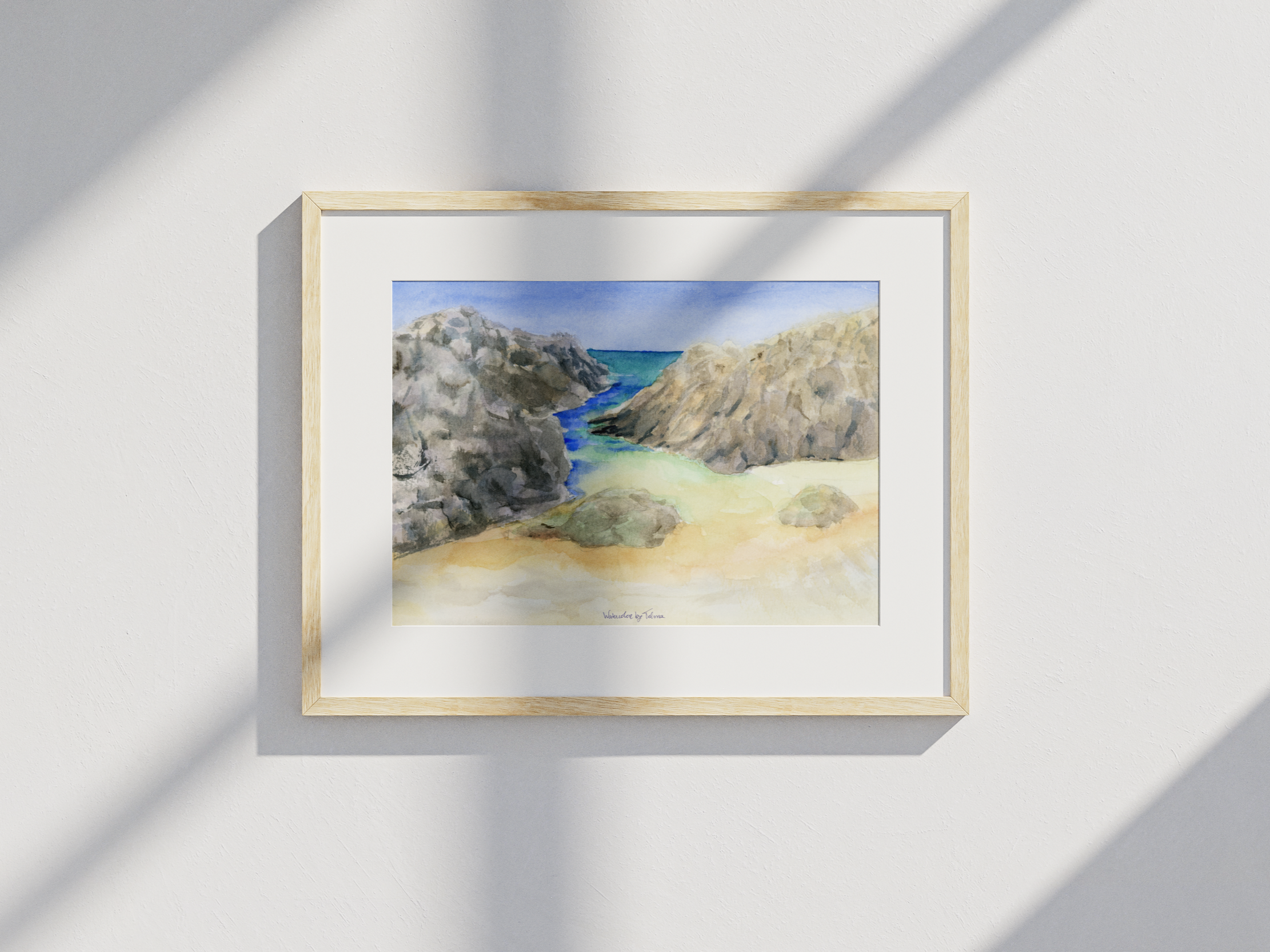 Beach & Coastal Rocks framed painting