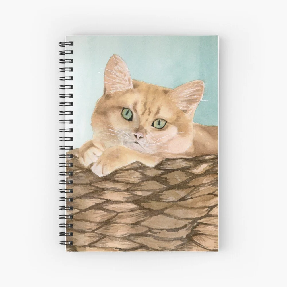 Cat in the Basket Spiral Notebook