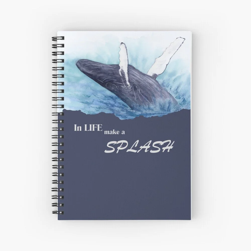 Blue Whale Jumping Spiral Notebook