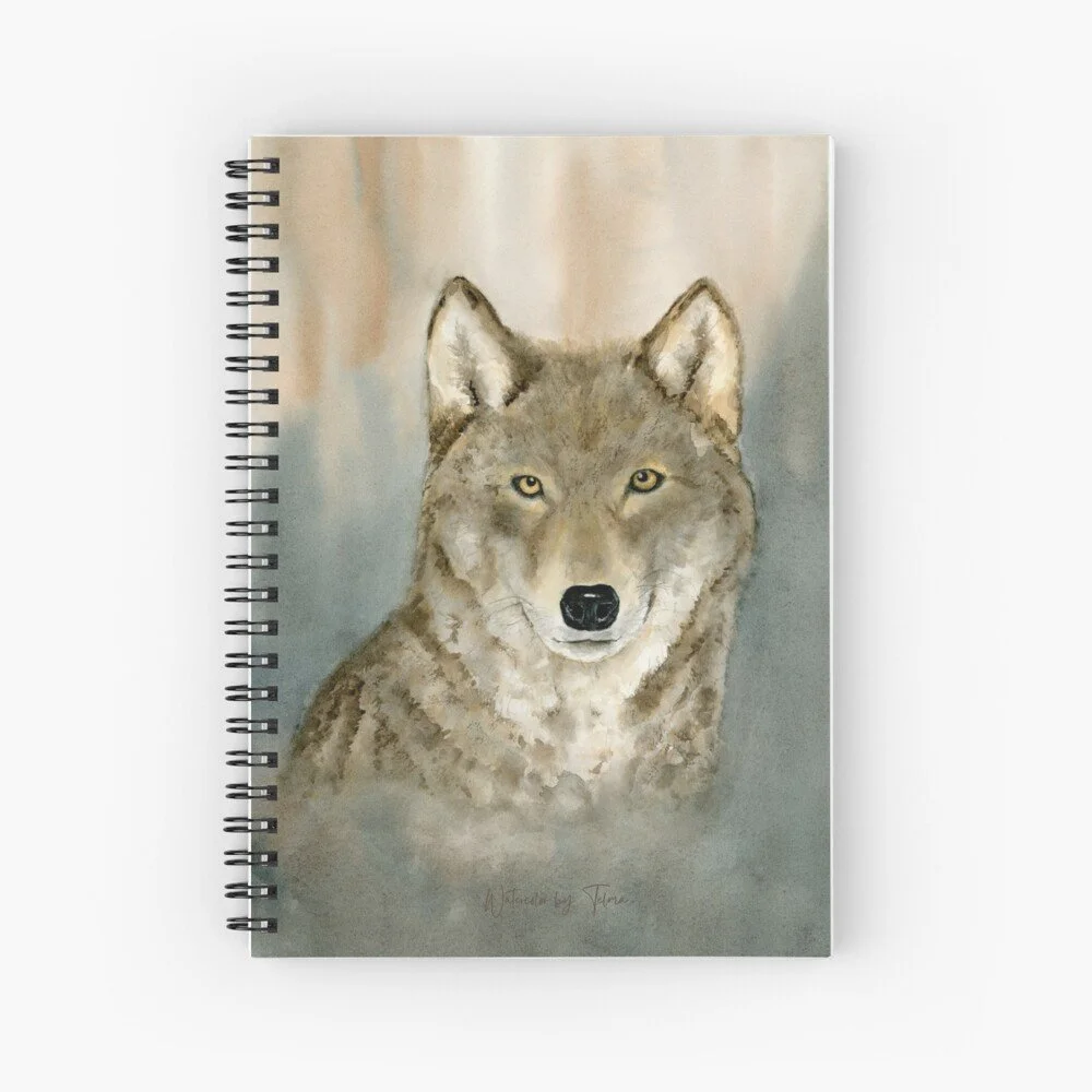 Grey Wolf Spiral Notebook