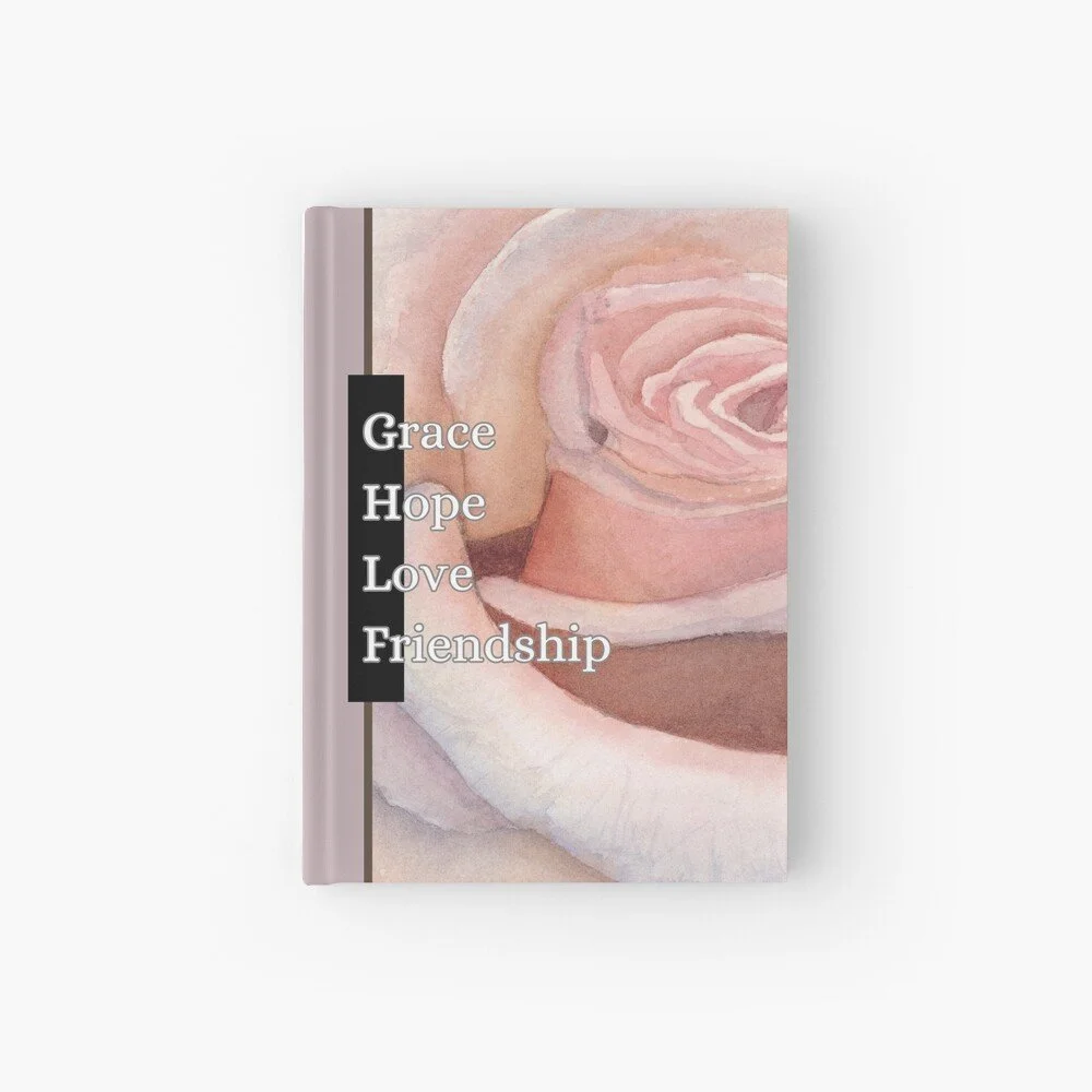 Pink Rose Hardcover Journal