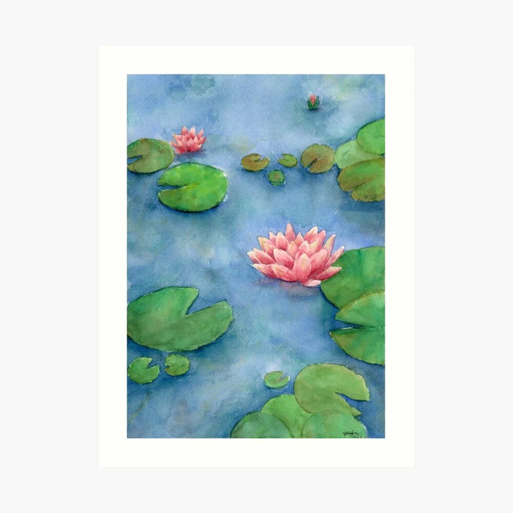 Lotus Flower Watercolor Art Print