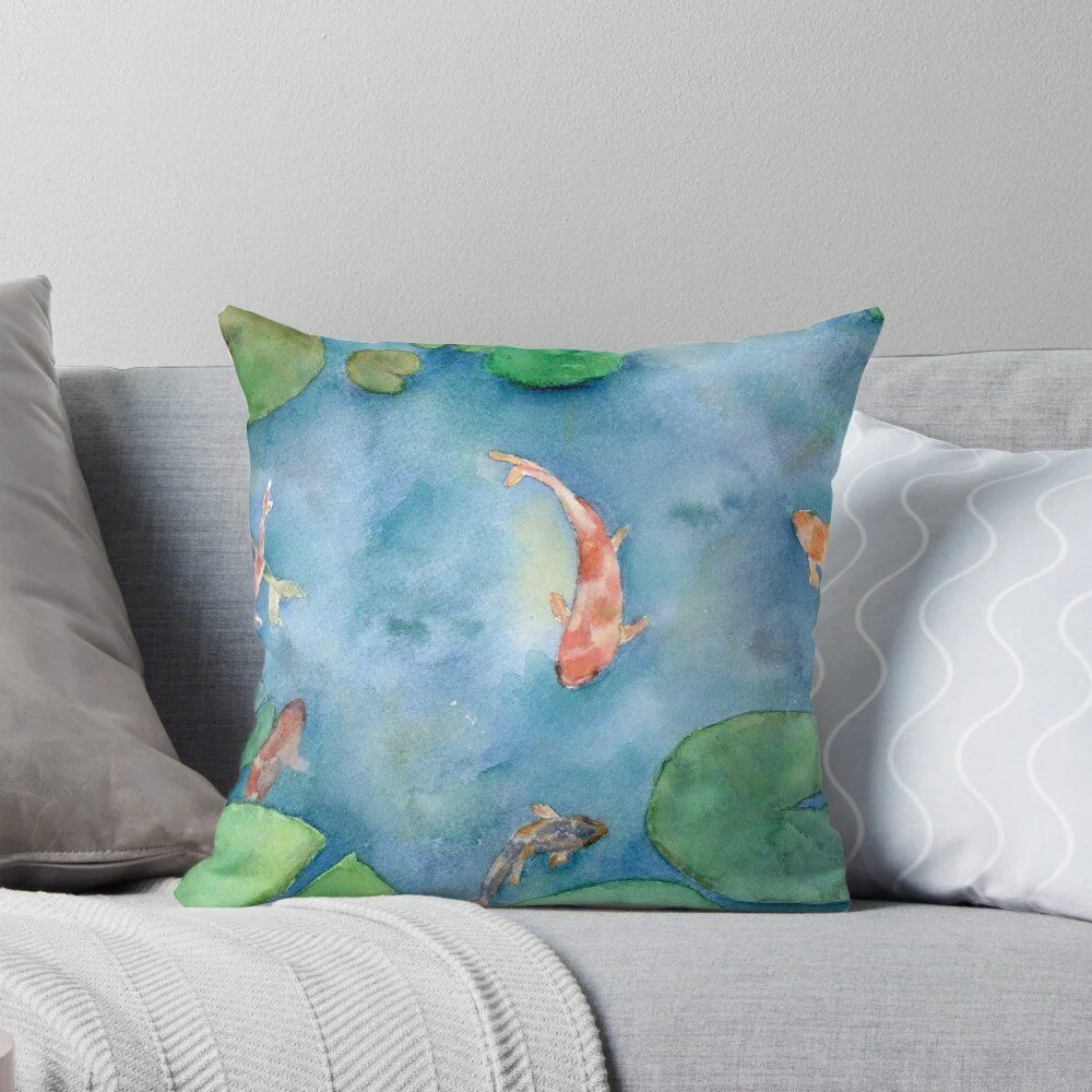 Koi Fish Pond Pillow