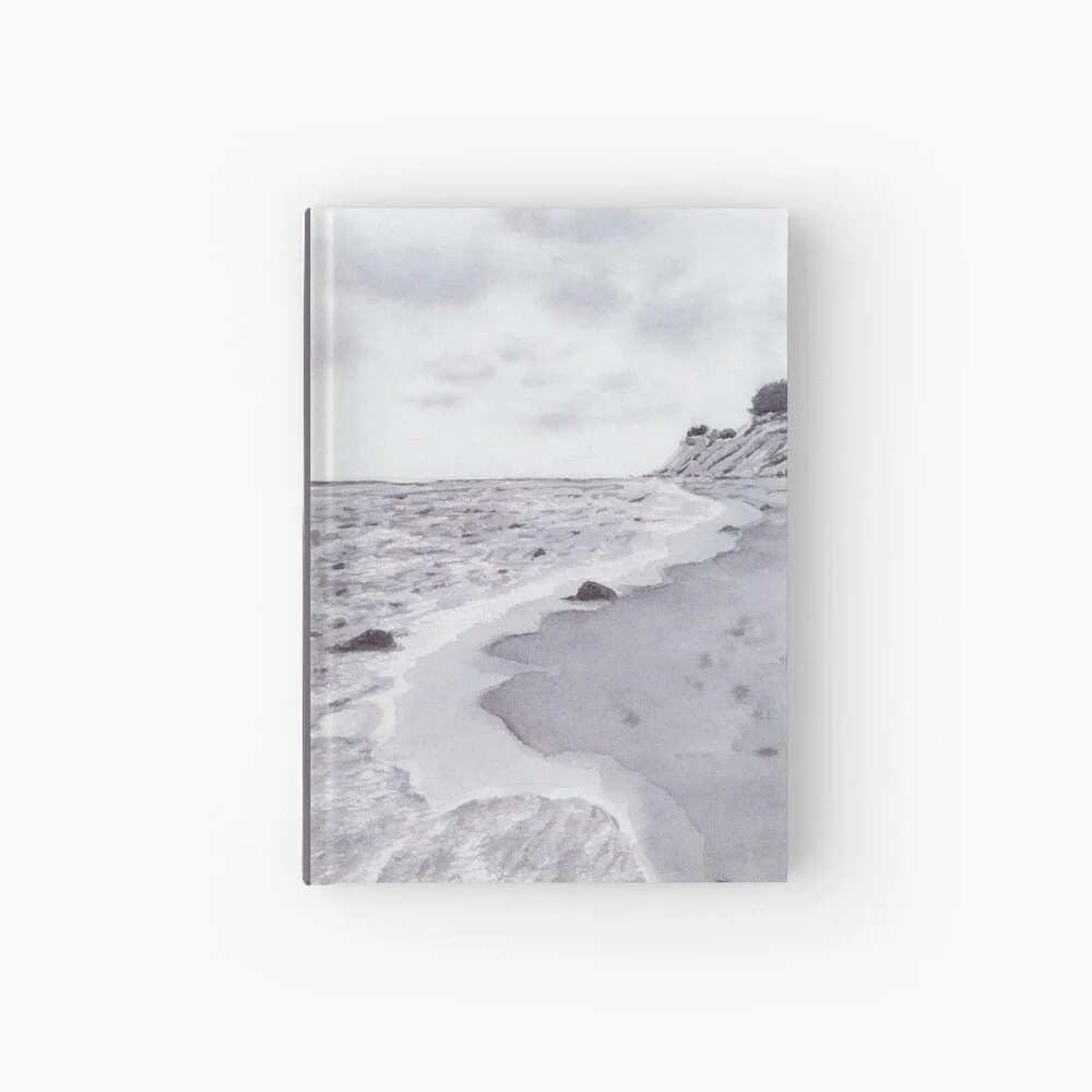 Grey Beach Hardcover Journal