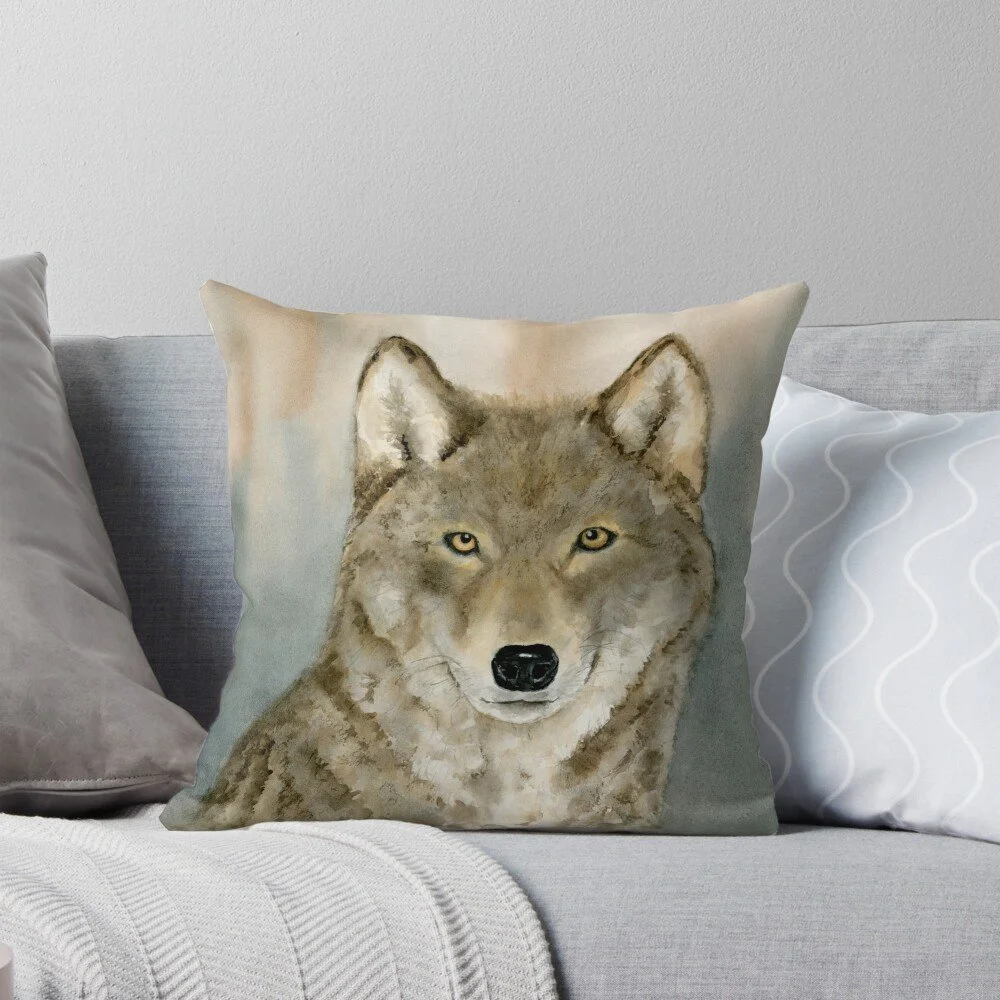 Grey Wolf Pillow