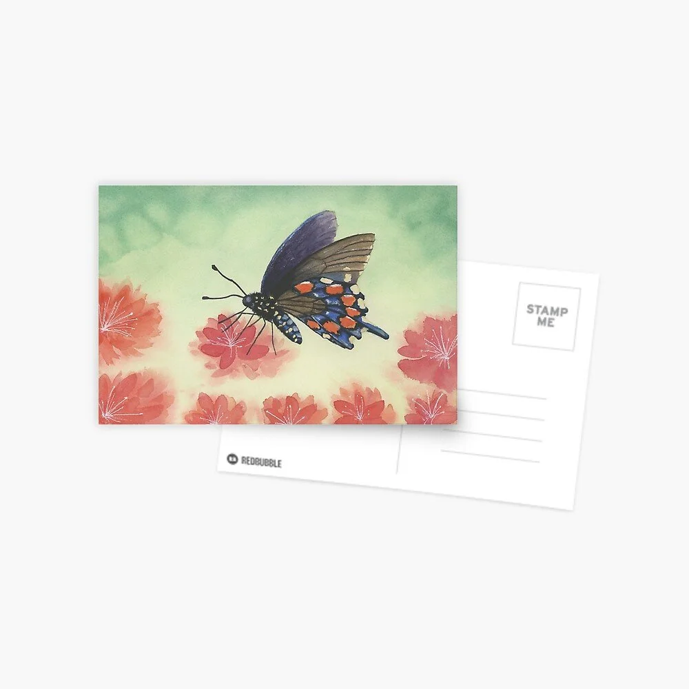 Butterfly Watercolor Postcard
